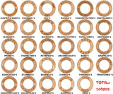 Wooden Condition Rings - 106 piece set