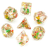 Christmas Glitter Polyhedral Dice Set