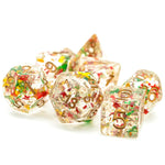 Christmas Glitter Polyhedral Dice Set