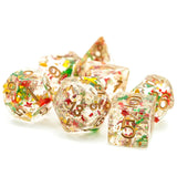 Christmas Glitter Polyhedral Dice Set