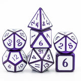 White or Black Metal Polyhedral Dice Set