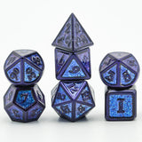 White or Black Metal Polyhedral Dice Set