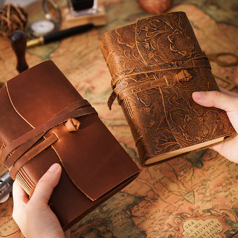 Genuine Leather Campaign Journal - 200 blank sheets