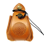 Genuine Leather Drawstring Dice Bag and Mat