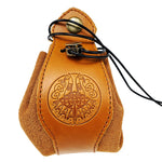 Genuine Leather Drawstring Dice Bag and Mat